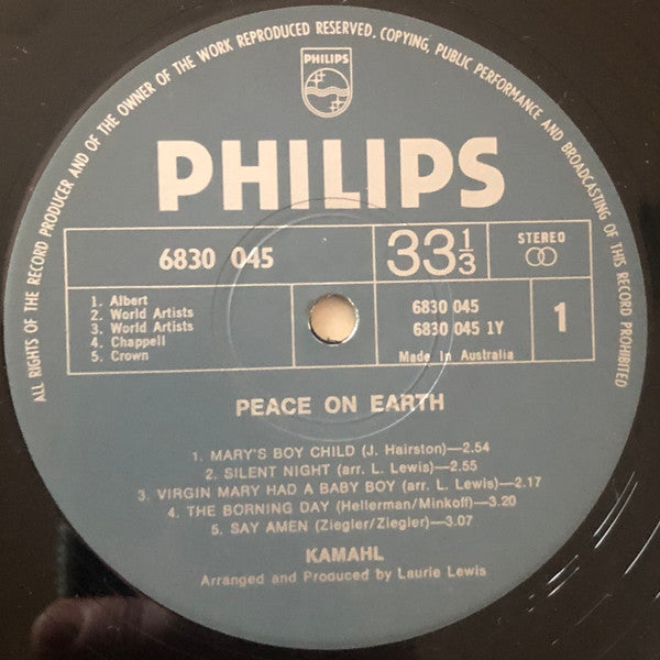 Kamahl : Peace On Earth (LP, Album, BP )