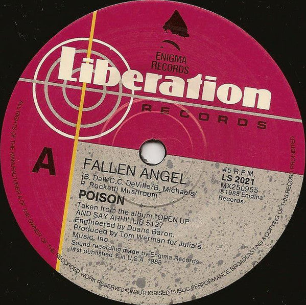 Poison (3) : Fallen Angel (7", Single)