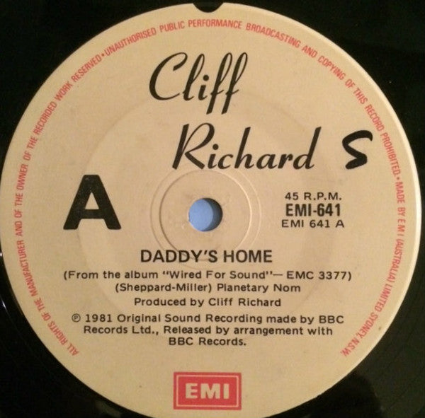 Cliff Richard : Daddy's Home (7")