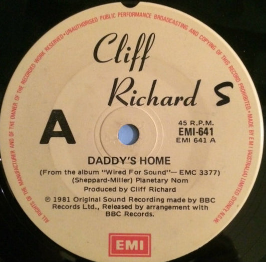 Cliff Richard : Daddy's Home (7")