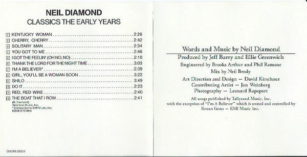 Neil Diamond : Classics The Early Years (CD, Comp)
