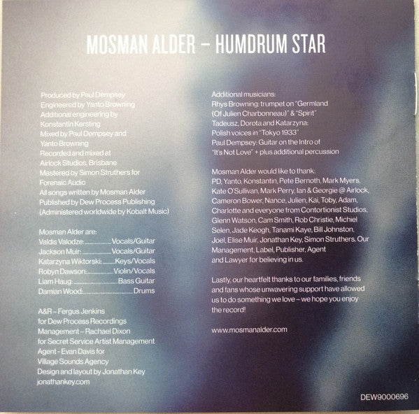 Mosman Alder : Humdrum Star (CD, Album)