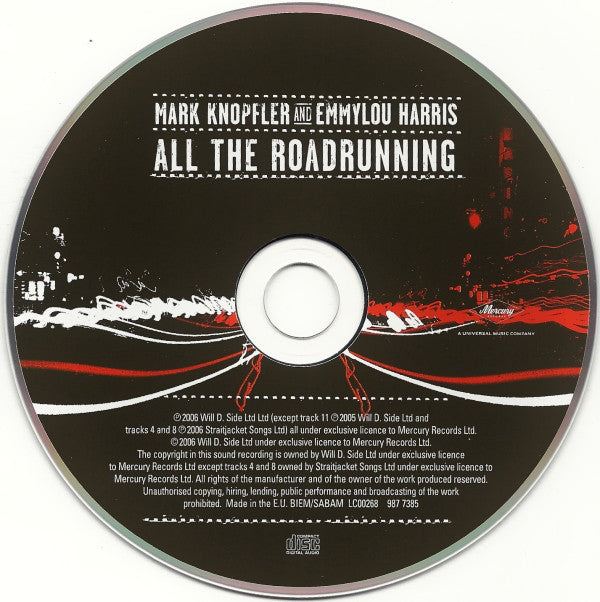 Mark Knopfler And Emmylou Harris : All The Roadrunning (CD, Album)