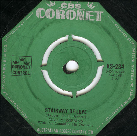 Marty Robbins With Ray Conniff & His Orchestra : Stairway Of Love / Just Married (7", Single)