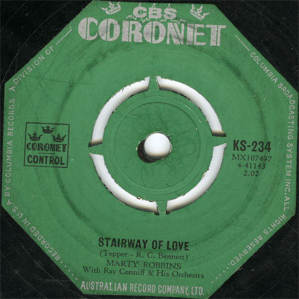 Marty Robbins With Ray Conniff & His Orchestra : Stairway Of Love / Just Married (7", Single)