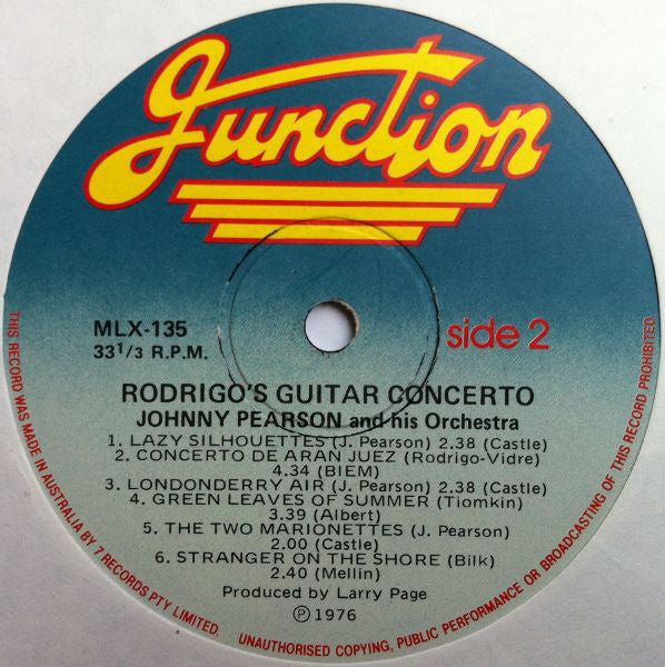 Johnny Pearson And His Orchestra* : Rodrigo's Guitar Concerto (LP, Album)