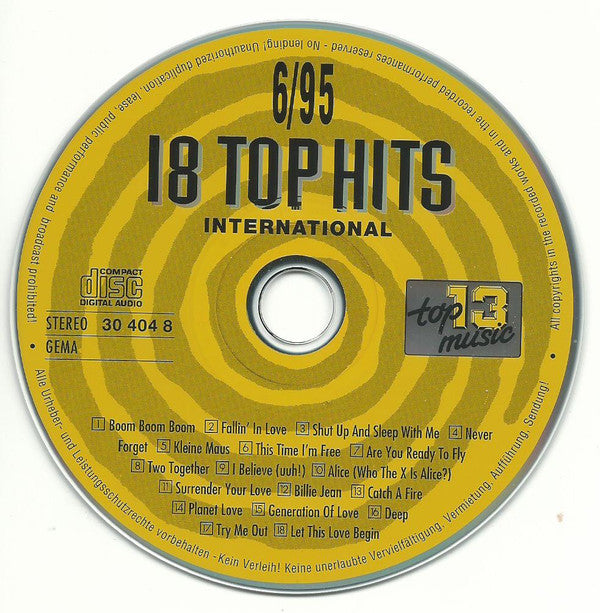 Various : 18 Top Hits International 6/95 (CD, Comp, Club)