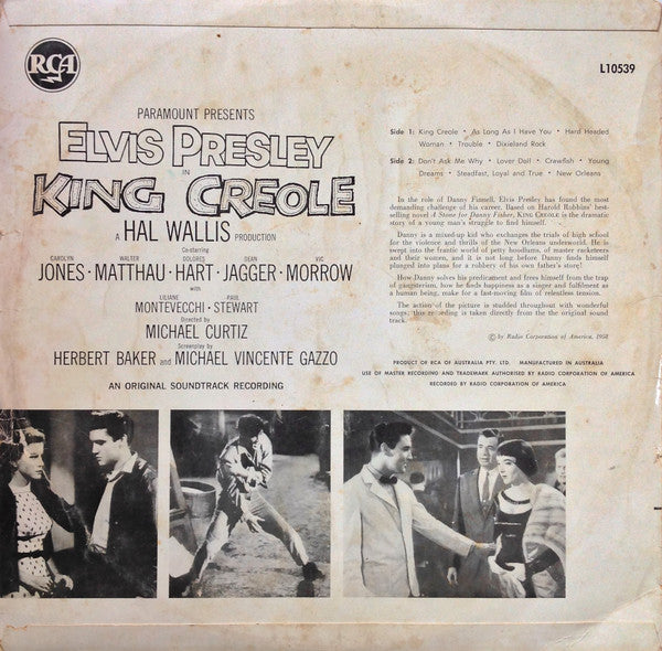 Elvis Presley : King Creole (LP, Album, Mono)