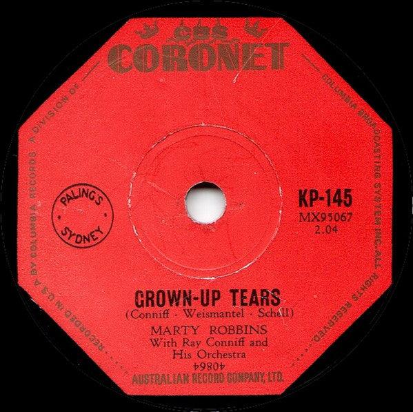 Marty Robbins With Ray Conniff And His Orchestra* : A White Sport Coat (And A Pink Carnation) / Grown-Up Tears (Shellac, 10")