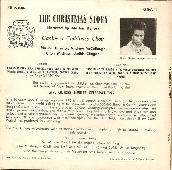 Alastair Duncan With The Canberra Children's Choir : The Christmas Story (7", EP, Mono)