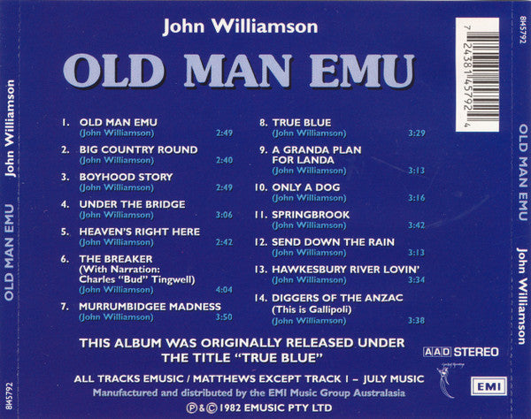 John Williamson : Old Man Emu (CD, Comp, RE)