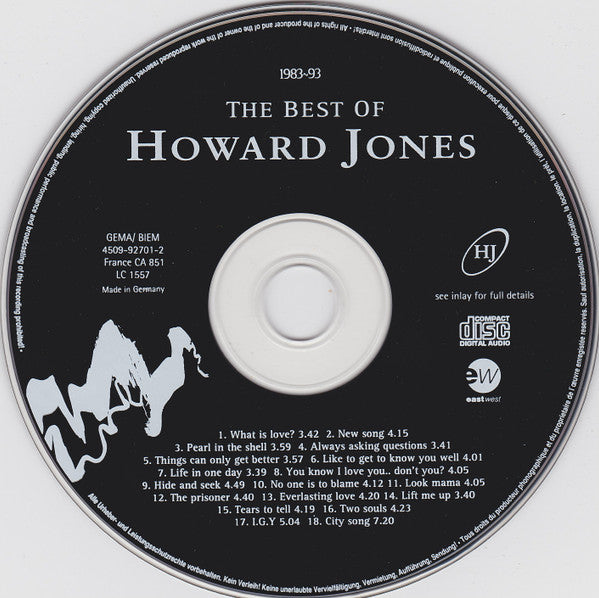 Howard Jones : The Best Of Howard Jones (CD, Comp, RE, RP)