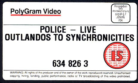 The Police : Outlandos To Synchronicities (VHS, PAL)
