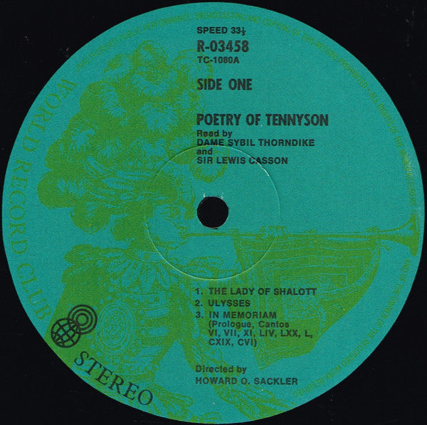 Sybil Thorndike, Lewis Casson : Poetry Of Tennyson (LP, Album, Club, RE)