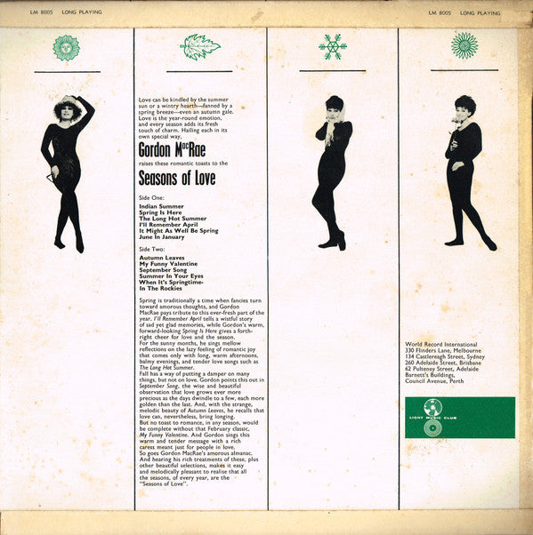 Gordon MacRae : Seasons Of Love (LP, Album, Mono, Club)