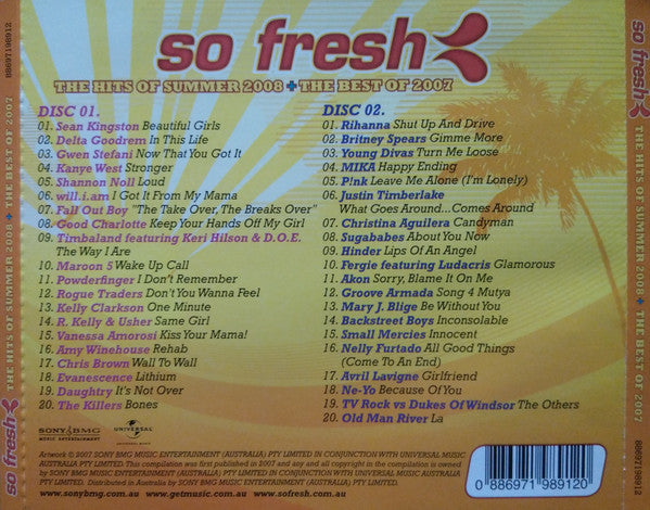 Various : So Fresh: The Hits Of Summer 2008 + The Best Of 2007 (2xCD, Comp)