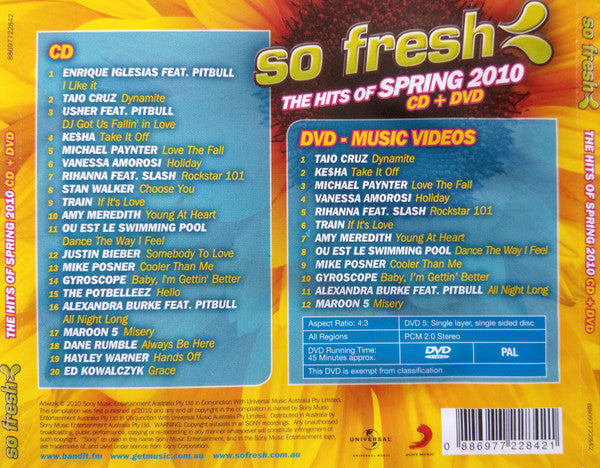 Various : So Fresh: The Hits Of Spring 2010 (CD, Comp + DVD, Comp, PAL)