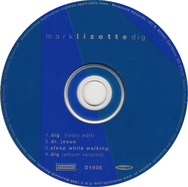 Mark Lizotte : Dig (CD, Single)