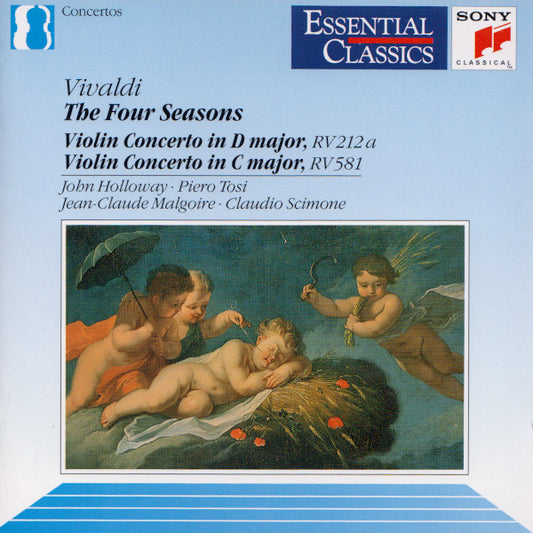 Vivaldi* : John Holloway • Piero Toso • Jean-Claude Malgoire • Claudio Scimone : The Four Seasons • Violin Concerto in D Major, RV 212a • Violin Concerto In C Major RV 581 (CD, Comp, RM)