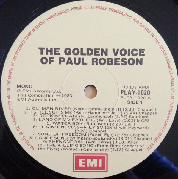 Paul Robeson : The Golden Voice Of Paul Robeson (LP, Comp, Mono)