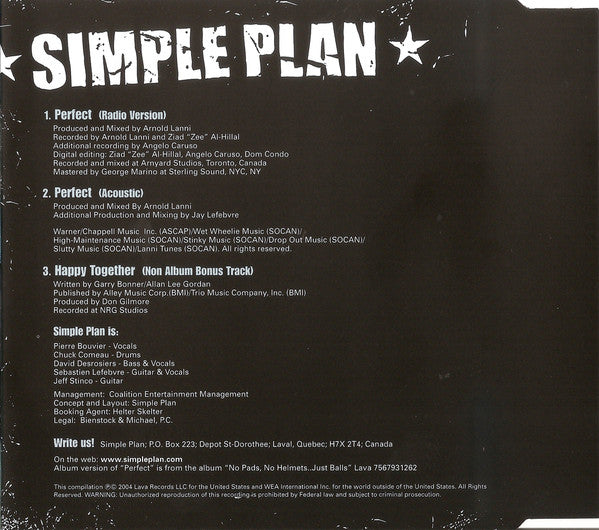 Simple Plan : Perfect (CD, Single)