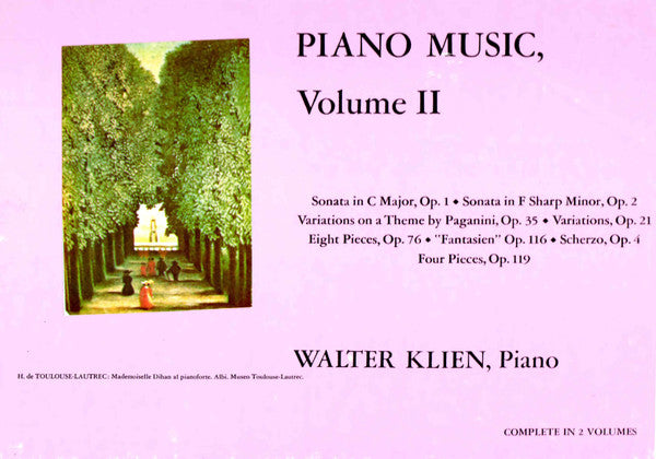 Walter Klien : Brahms Piano Music Volume II (3xLP, Box)