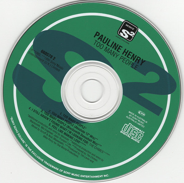 Pauline Henry : Too Many People (CD, Single)