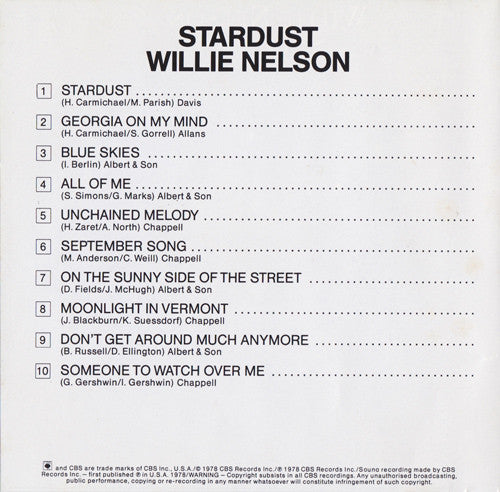 Willie Nelson : Stardust (CD, Album, RE)