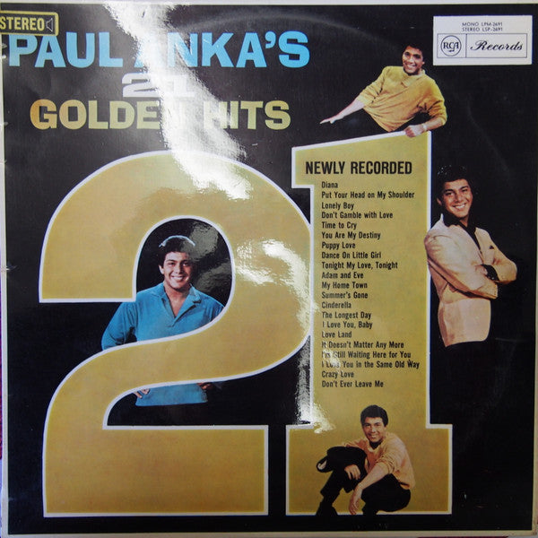 Paul Anka : Paul Anka's 21 Golden Hits (LP, Comp)