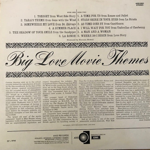 Geoff Love And His Orchestra* : Big Love Movie Themes (LP, Comp)