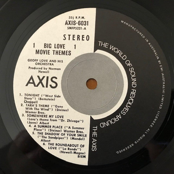 Geoff Love And His Orchestra* : Big Love Movie Themes (LP, Comp)