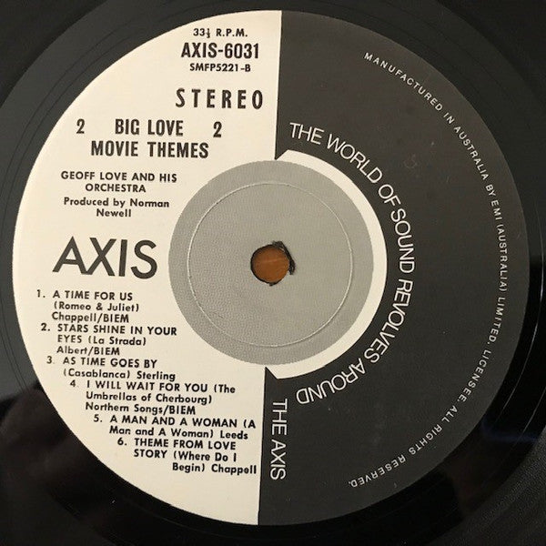 Geoff Love And His Orchestra* : Big Love Movie Themes (LP, Comp)