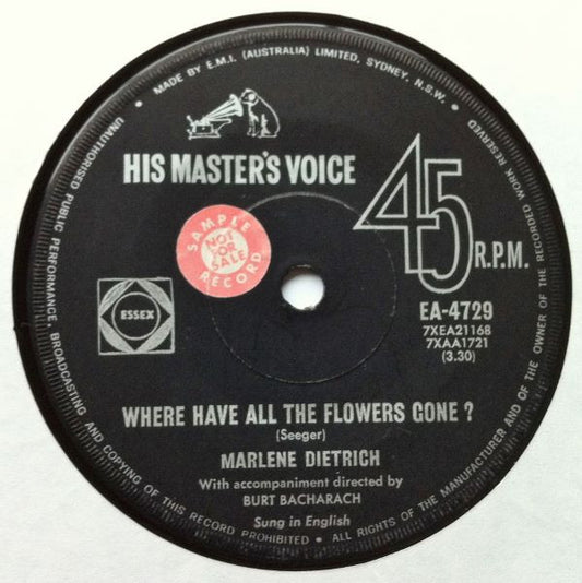 Marlene Dietrich : Where Have All The Flowers Gone? (7", Single)