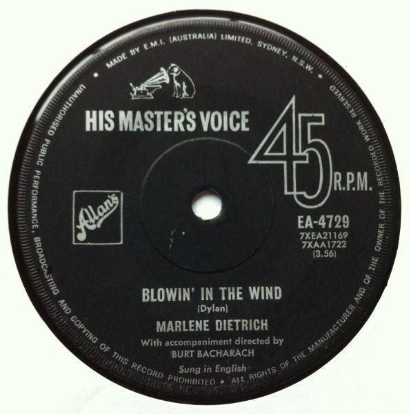 Marlene Dietrich : Where Have All The Flowers Gone? (7", Single)