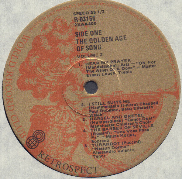 Various : The Golden Age Of Song, Vol. 2 (LP, Comp, Mono, Club)