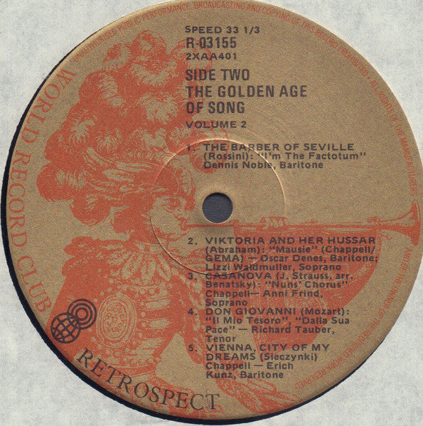 Various : The Golden Age Of Song, Vol. 2 (LP, Comp, Mono, Club)