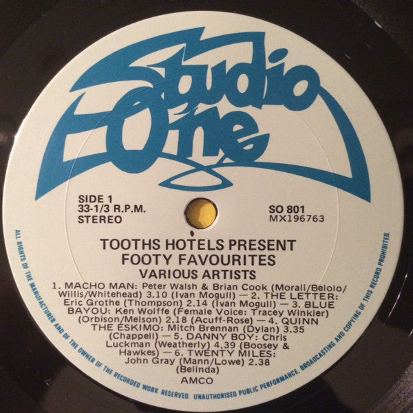 Various : Tooth's Hotels Present Footy Favourites (LP)