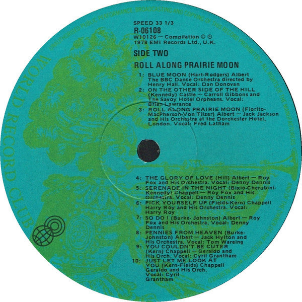 Various : The Great British Dances Bands Play Roll Along Prairie Moon (LP, Comp, Mono, Club)