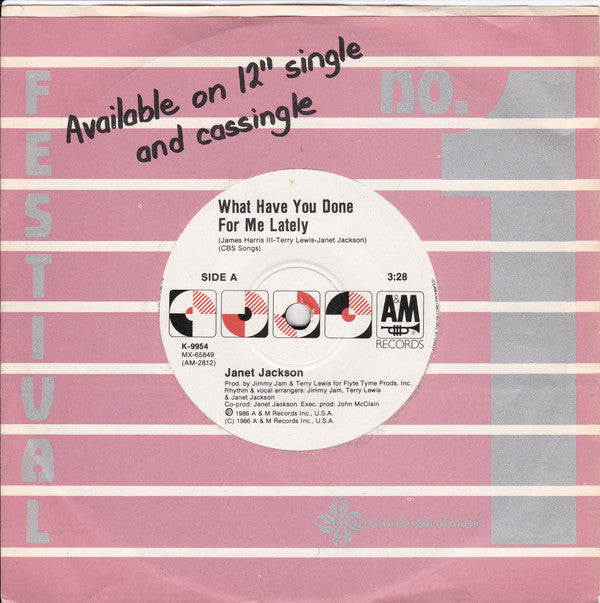 Janet Jackson : What Have You Done For Me Lately (7", Single)