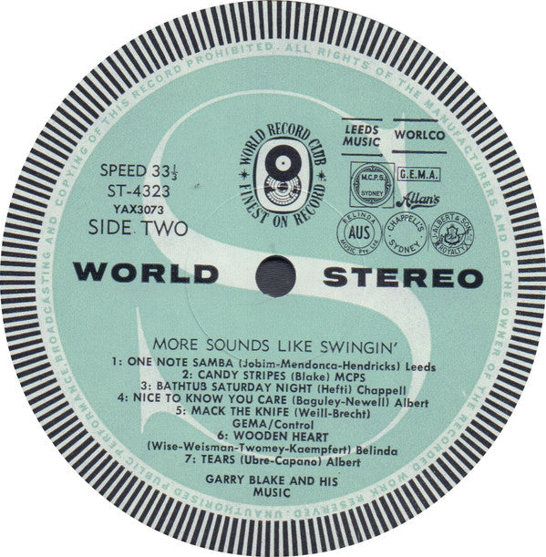 Garry Blake And His Music* : More Sounds Like Swingin' (LP, Album, Club)