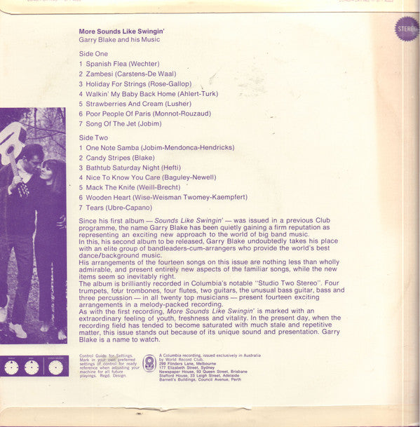 Garry Blake And His Music* : More Sounds Like Swingin' (LP, Album, Club)