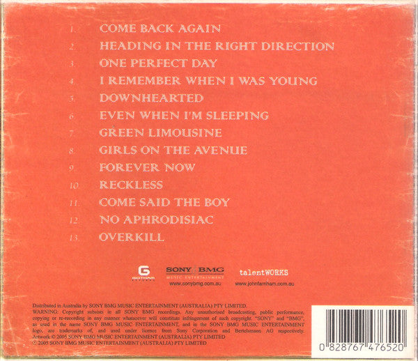 John Farnham : I Remember When I Was Young - Songs From The Great Australian Songbook (CD, Album, Dig)