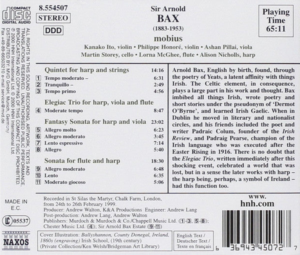 Arnold Bax, Mobius (7) : Chamber Music (CD, Album)