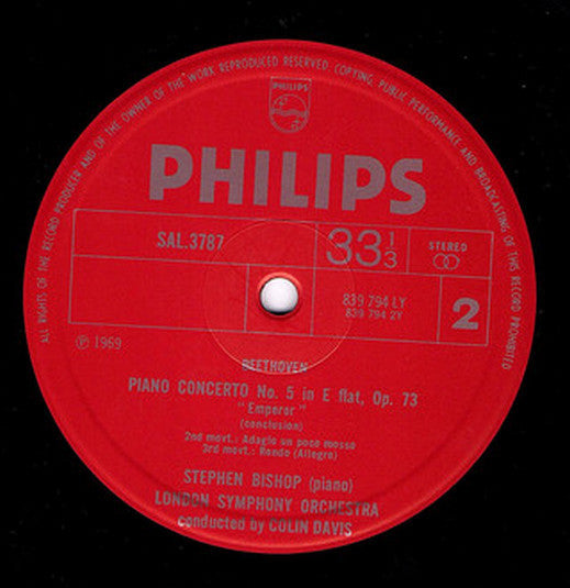 Beethoven*, Stephen Bishop*, London Symphony Orchestra, Colin Davis* : Piano Concerto No. 5 «Emperor» (LP)