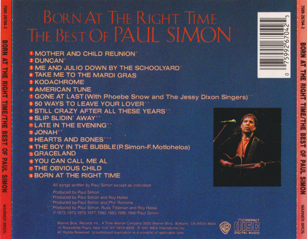 Paul Simon : Born At The Right Time - The Best Of Paul Simon (CD, Comp)