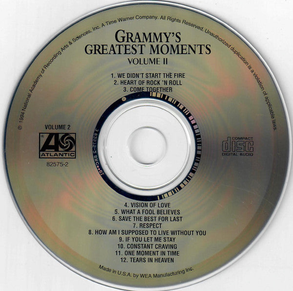 Various : Grammy's Greatest Moments Volume II (CD, Album)
