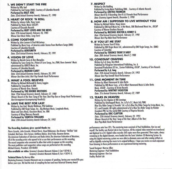 Various : Grammy's Greatest Moments Volume II (CD, Album)