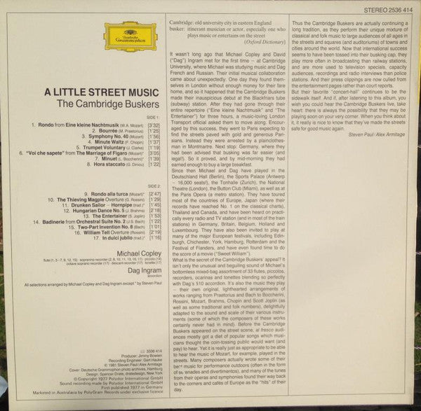 The Cambridge Buskers : A Little Street Music (LP, Album)