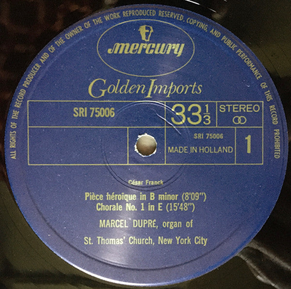 César Franck - Marcel Dupré : Pièce Héroïque / Three Chorales (LP, Album, RE)