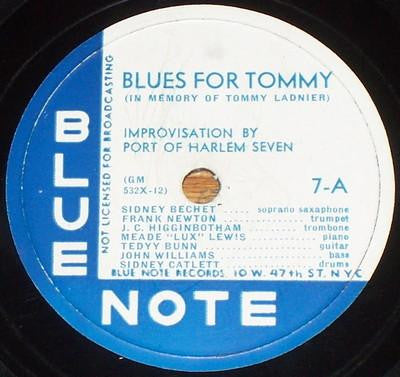 Port Of Harlem Seven, J.C. Higginbotham Quintet : Blues For Tommy / Basin Street Blues (Shellac, 12", RP, WB )